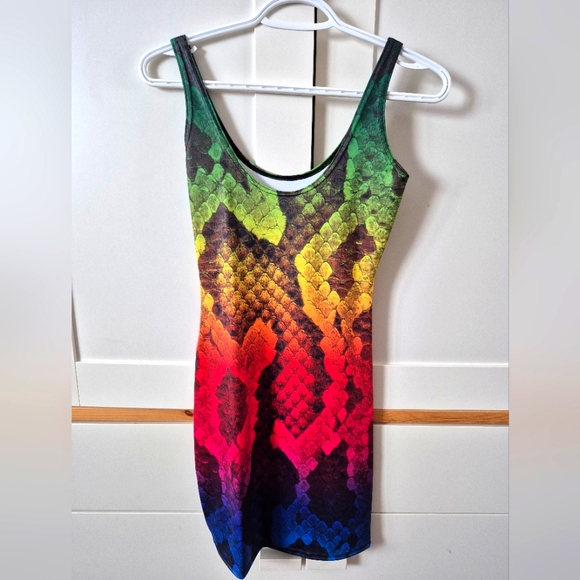 Blackmilk Rainbow Snakeskin bodycon dress size small - Picture 1 of 4